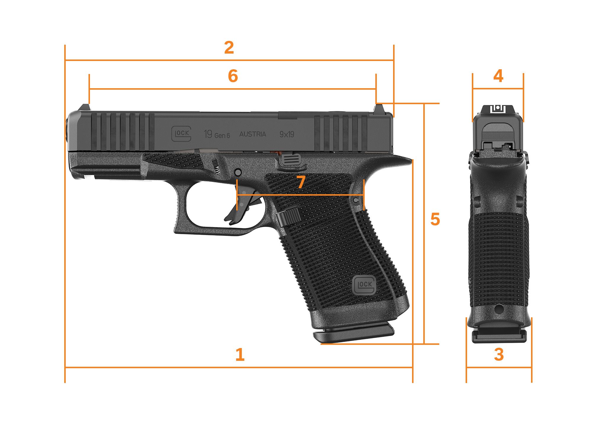 Glock 19 Gen 6 Dimensions