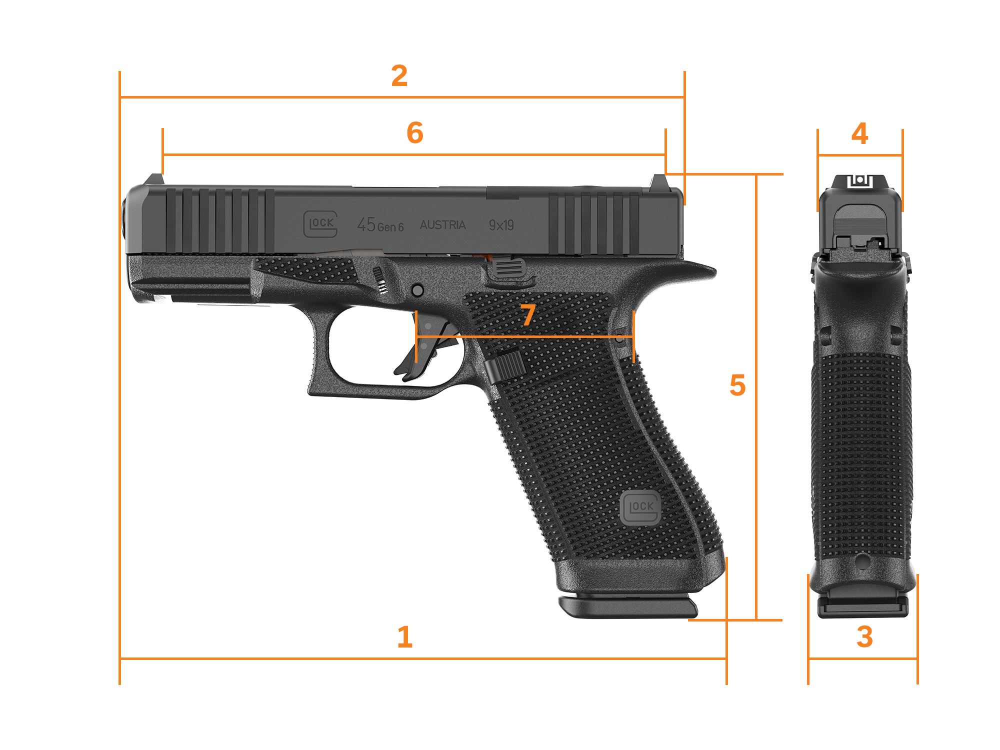 Glock 45 Gen 6 Dimensions